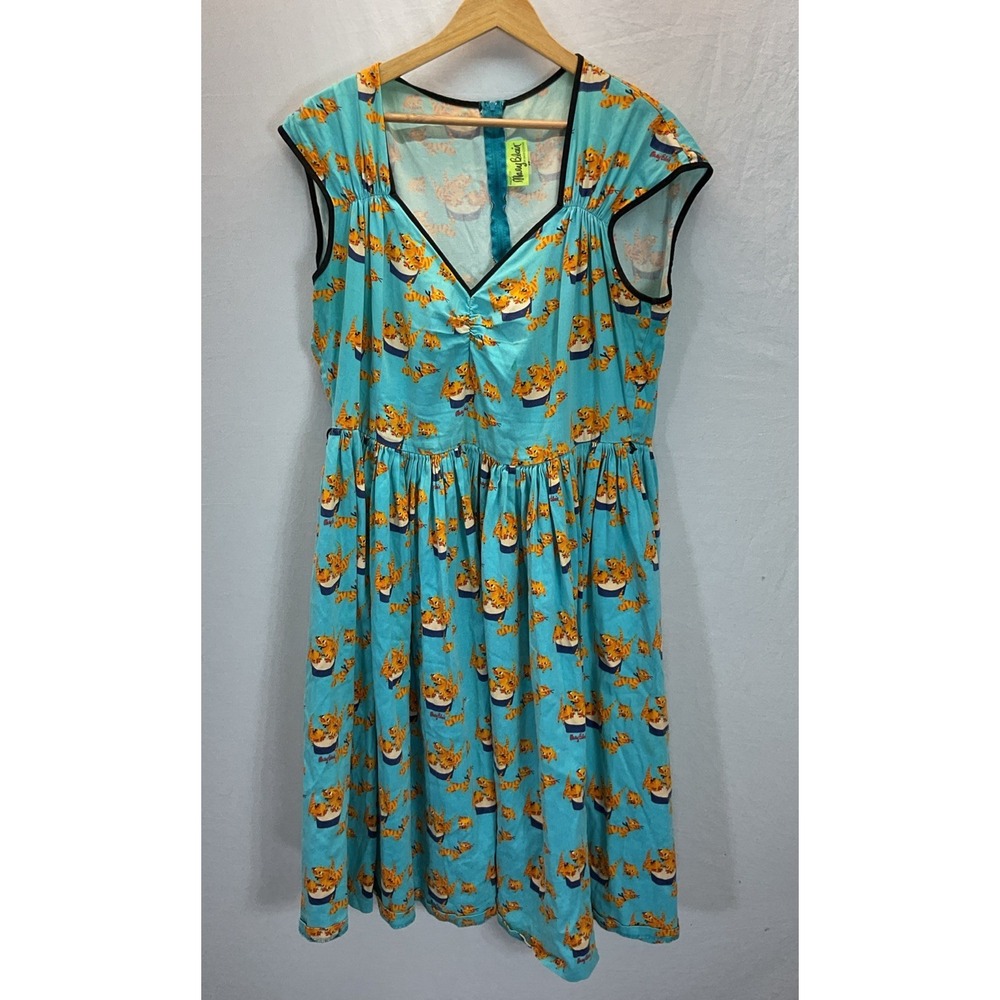 Mary Blair Pinup Couture Cat Dress Pinup Rockabilly Retro Swing Dress Sz 2X